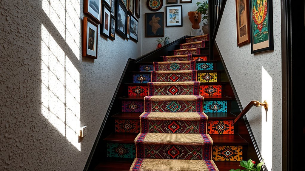 colorful artistic boho staircase