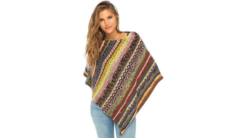 colorful bali knit poncho