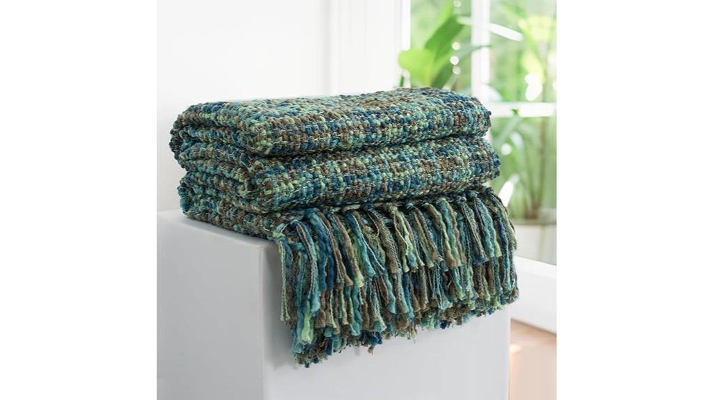 colorful green knit blanket