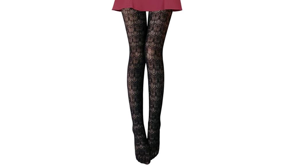 colorful hollow knit tights