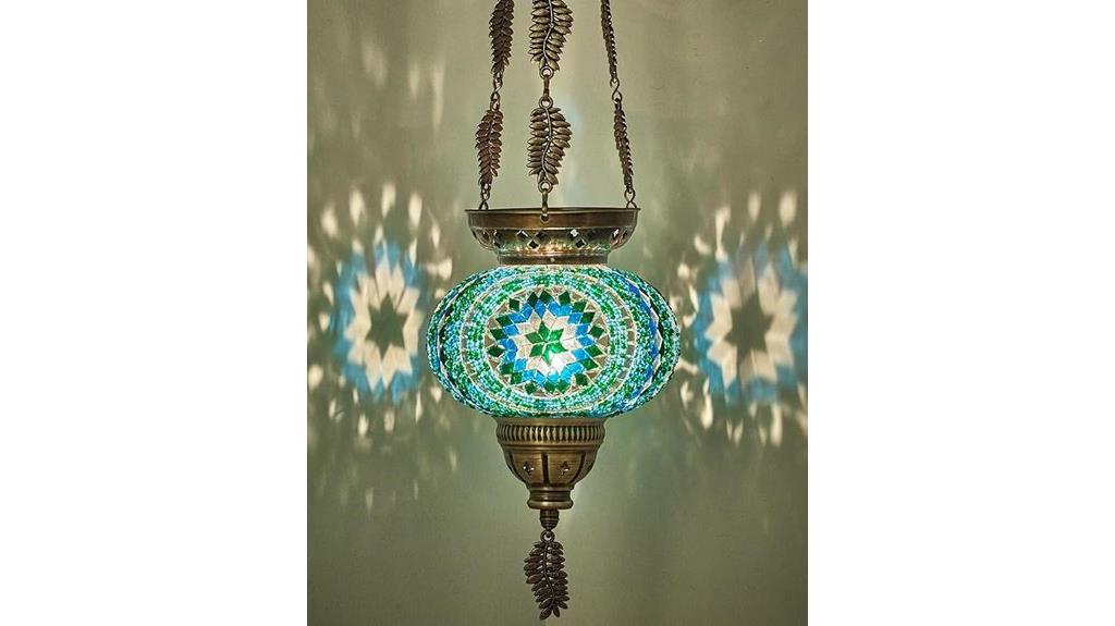 colorful mosaic candle lantern