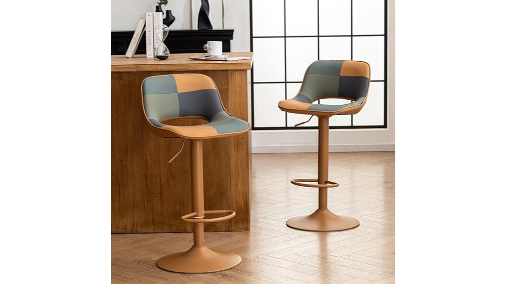 colorful patchwork barstools set