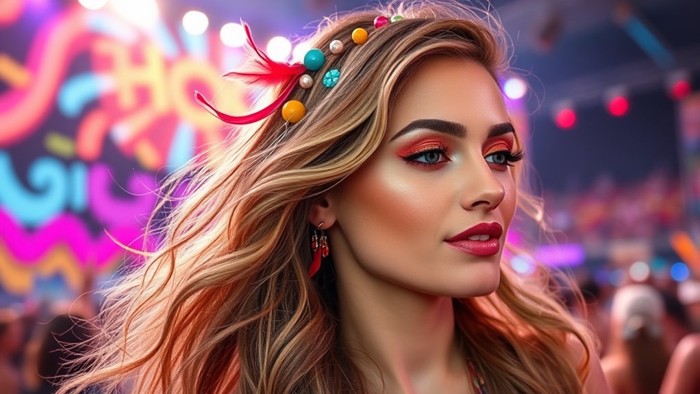 colorful playful festival hairstyles