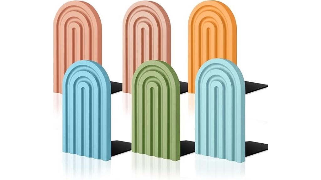colorful rainbow bookend set