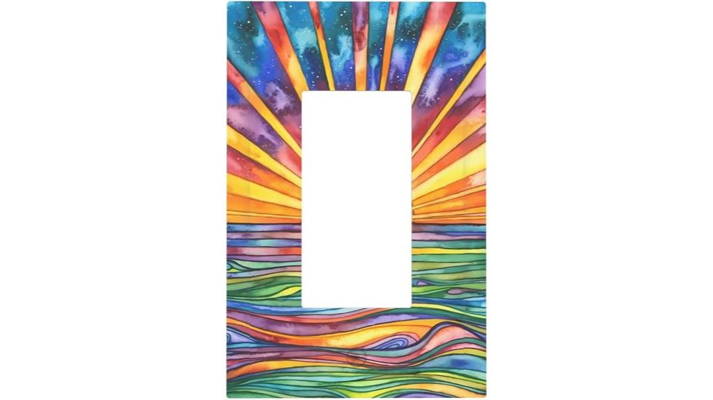 colorful sun sea wall plate