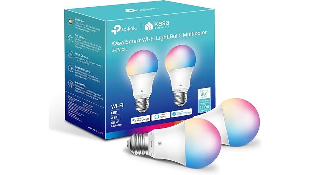 colorful wifi smart bulbs