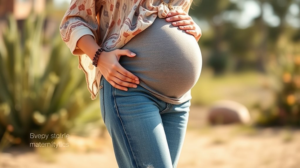 comfortable boho maternity jeans