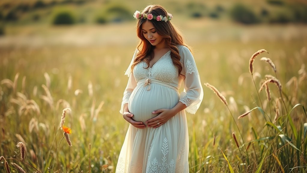 comfortable boho maternity style