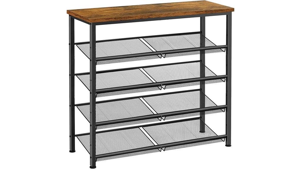compact five tier shoe organizer