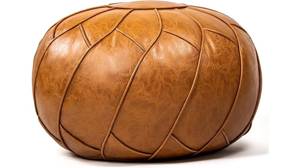 contemporary faux leather ottoman
