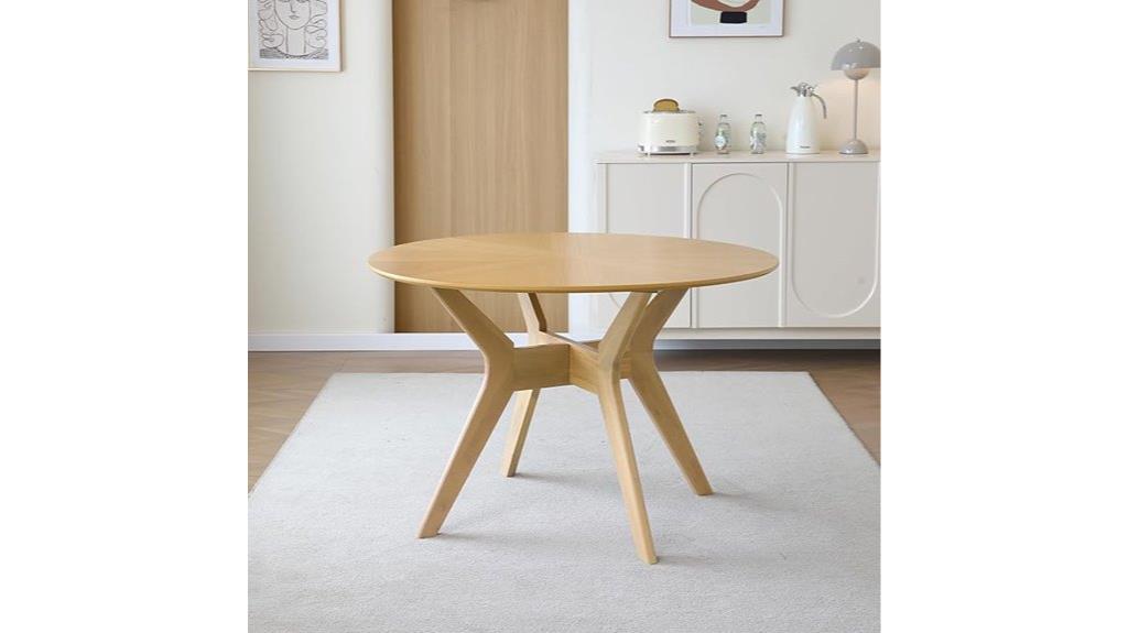 contemporary round wooden table