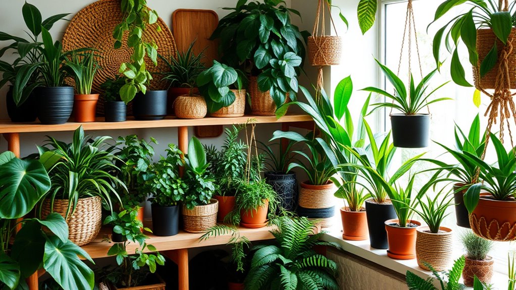coordinated diverse plant containers