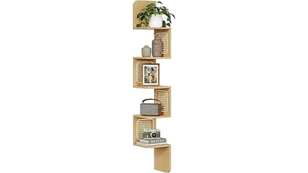 corner zigzag wall shelf