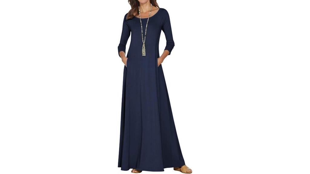 cotton 3 4 sleeve dress