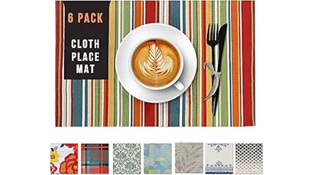 cotton placemats set six