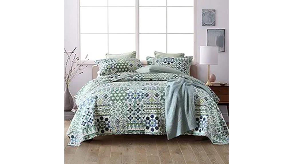 cotton reversible quilt set