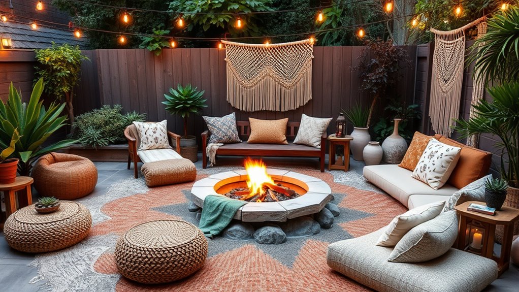 cozy boho fire retreat