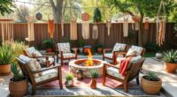 cozy fire pit lounge