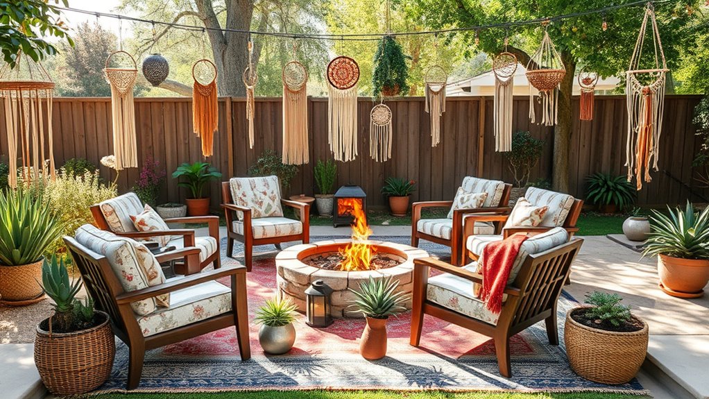 cozy fire pit lounge