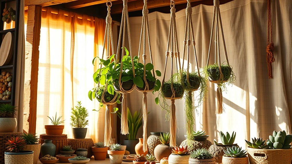 crafting boho plant decor