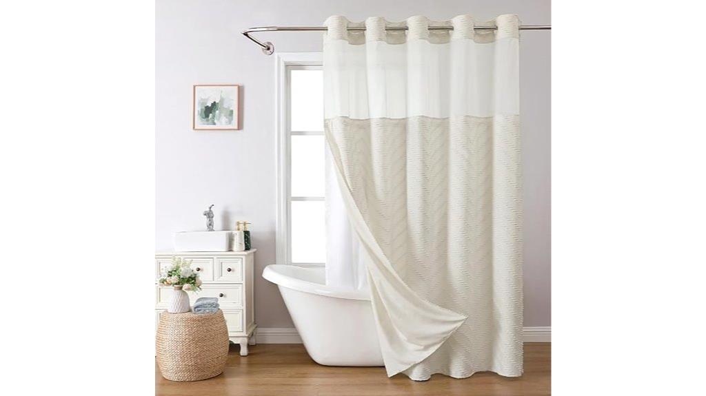 cream boho chevron curtain