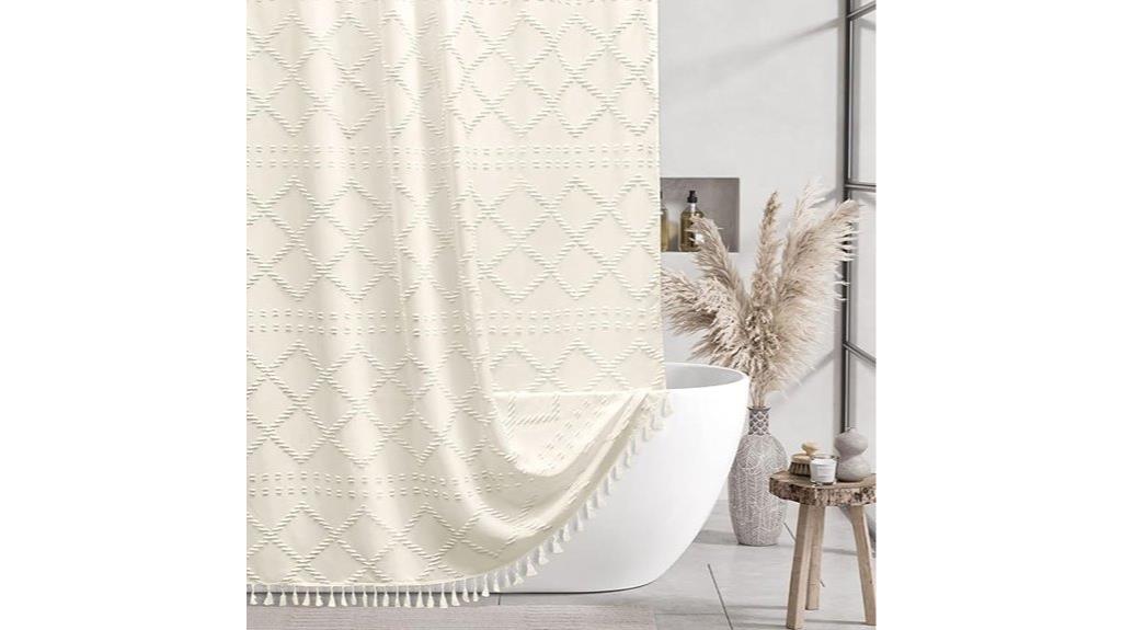 cream boho woven curtain