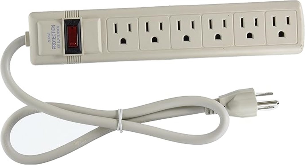 cream colored power strip