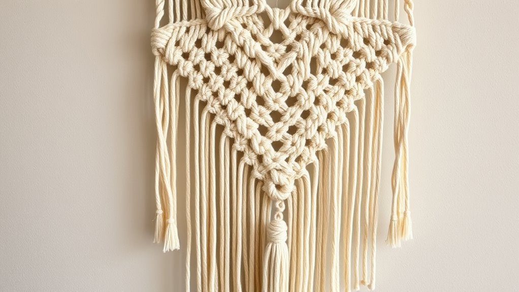 create symmetrical macram wall hanging