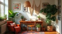 creative boho workspace design