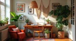 creative boho workspace design