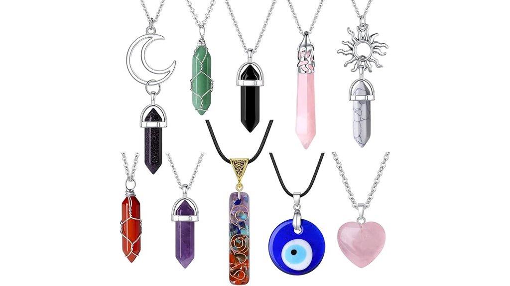 crystal amethyst carnelian necklace