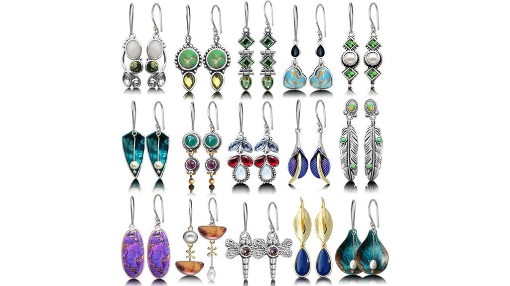 crystal drop earrings set