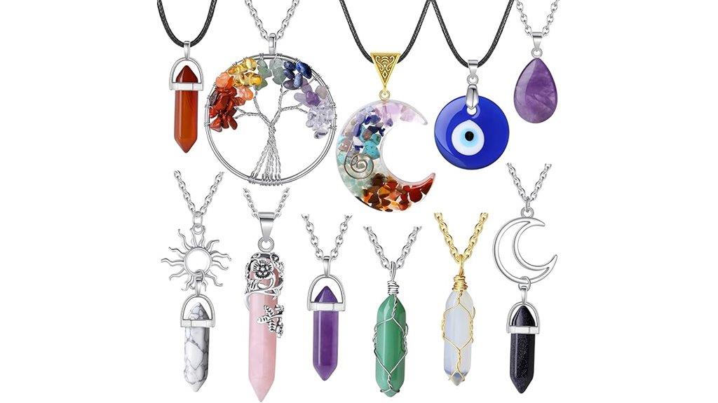 crystal necklace set