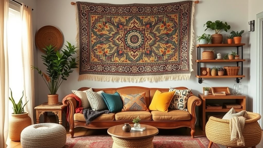 decorate walls with tapestries