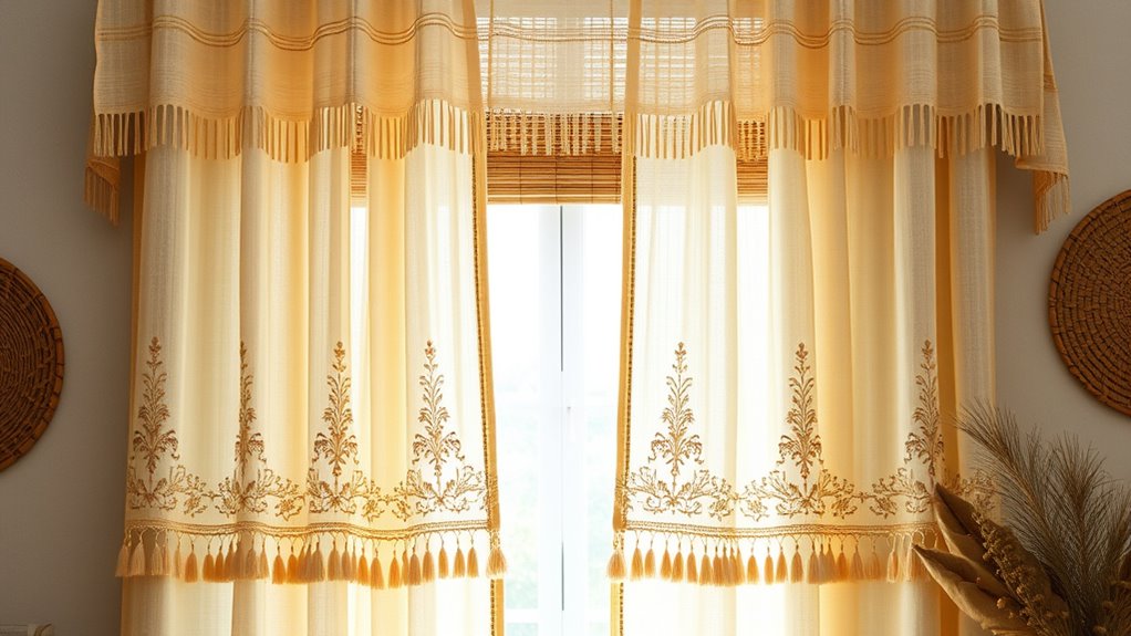 decorative embellishments enhance curtains