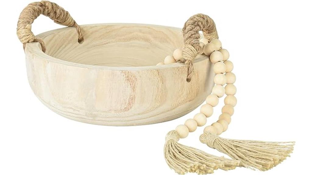 decorative paulownia dough bowl