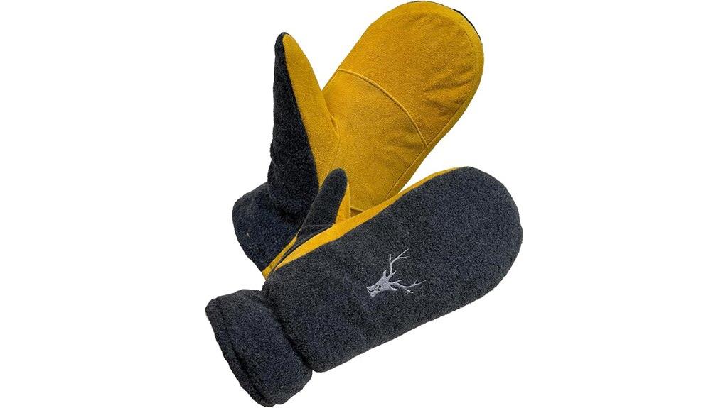 deerskin leather winter mittens