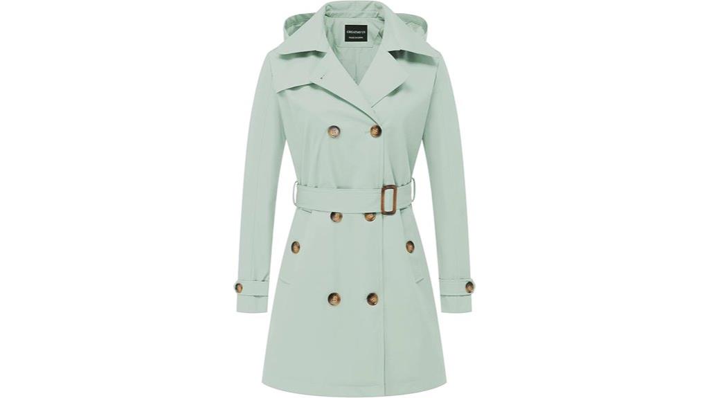 detachable hood trench coat
