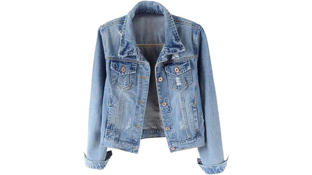 distressed long sleeve denim