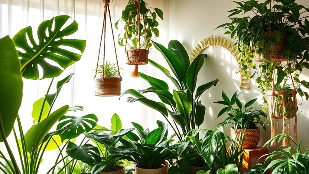 diverse lush indoor greenery