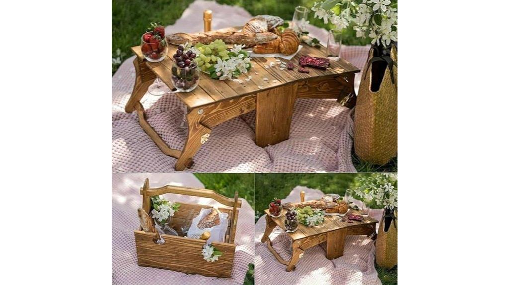 dual purpose wooden picnic table