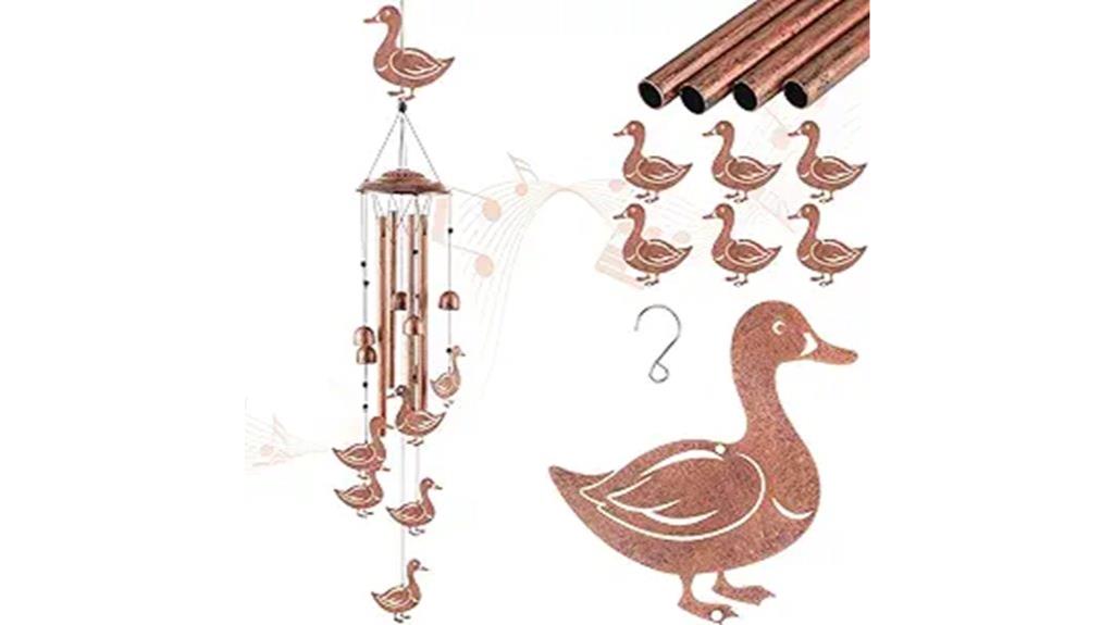 duck themed garden wind chimes
