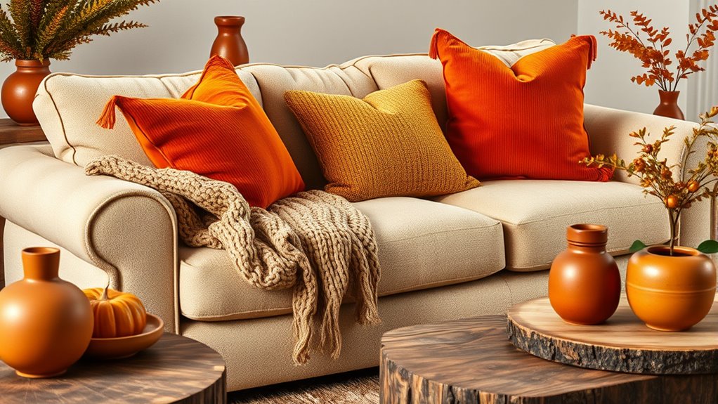 earthy autumnal decor accents