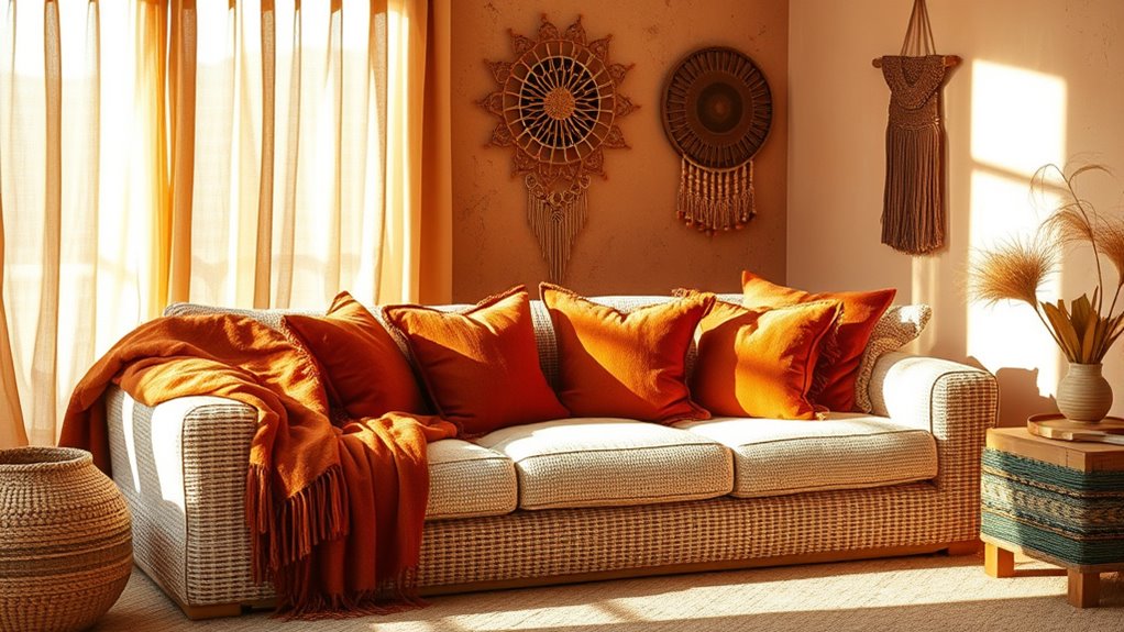 earthy tones create cozy spaces