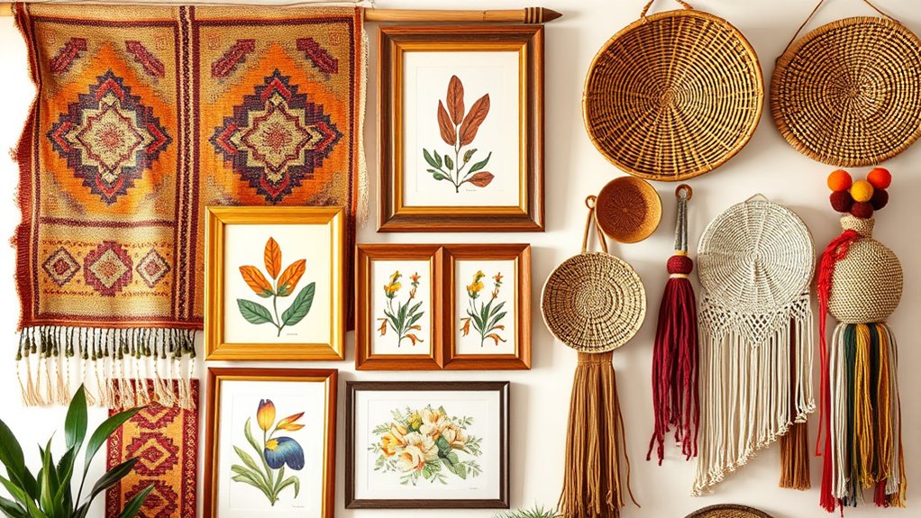 eclectic artful wall display