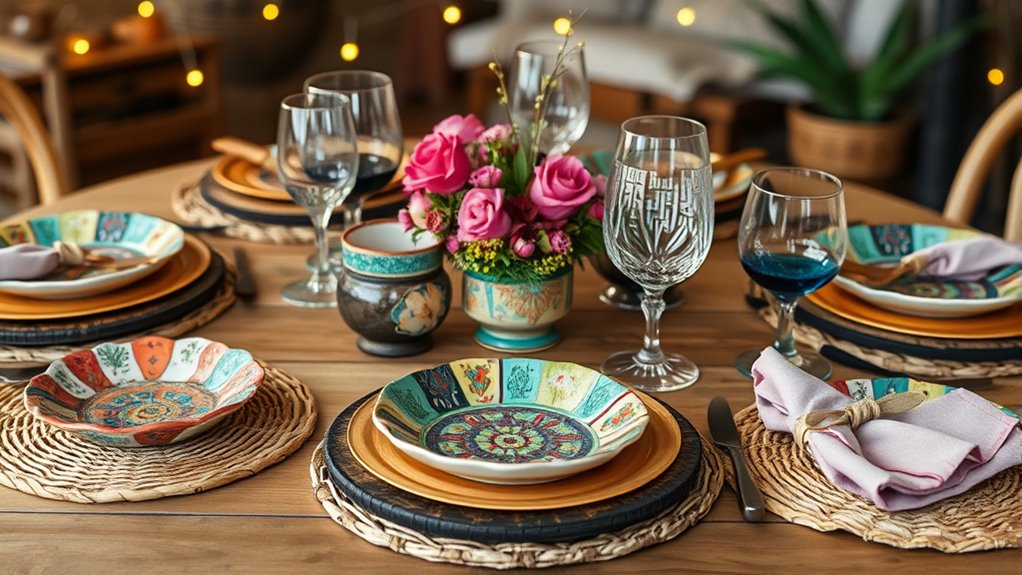 eclectic boho table setting