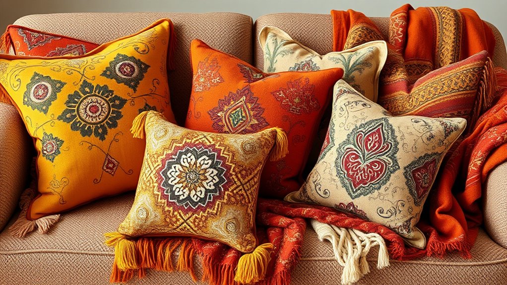 eclectic fall pillow styling
