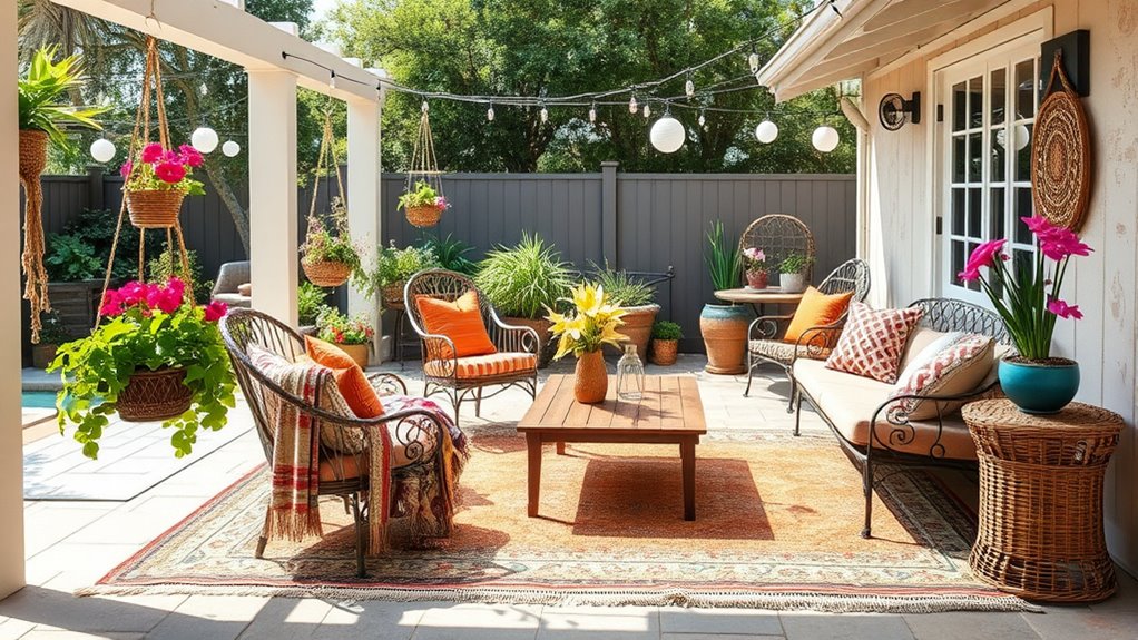 eclectic layered outdoor comfort