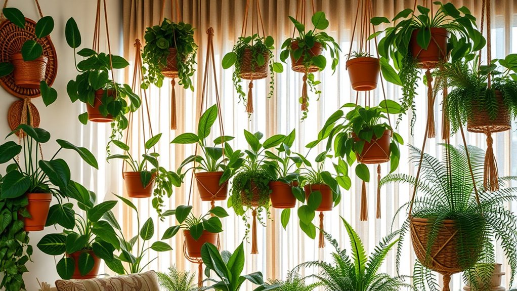 eclectic vertical plant displays