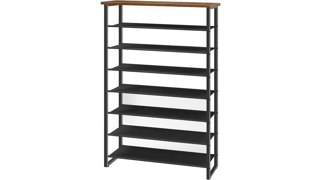 eight tier wooden shoe rack
